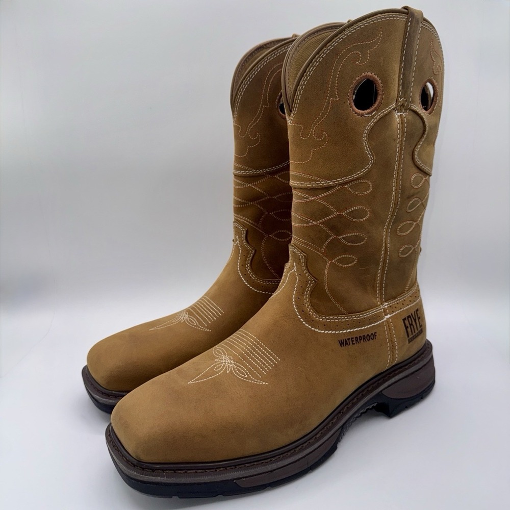 Frye Supply Safety Crafted Waterproof Boots Men's Size 10 W Wide Brown Steel Toe